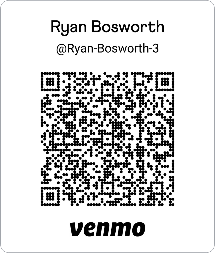 Venmo QR code for Ryan Bosworth payments